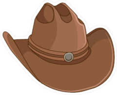 Brown Cowboy Hat illustration Sticker