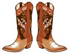 Brown Cowgirl Boots Sticker