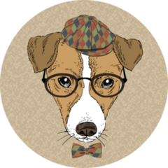 Brown Curious Russel Terrier Sticker 