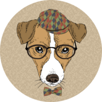 Brown Curious Russel Terrier Sticker 