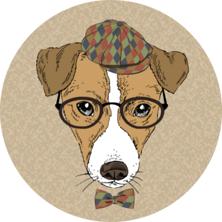 Brown Curious Russel Terrier Sticker 
