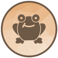 Brown Frog Coin Sticker