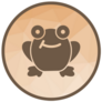 Brown Frog Coin Sticker