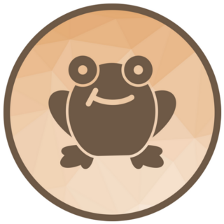 Brown Frog Coin Sticker