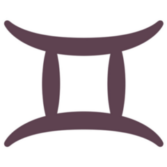 Brown Gemini Zodiac Symbol Sticker