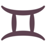 Brown Gemini Zodiac Symbol Sticker