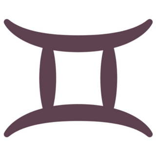 Brown Gemini Zodiac Symbol Sticker