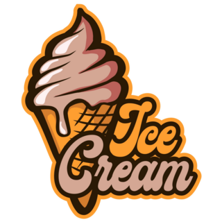 Brown Ice Cream Logo Sticker