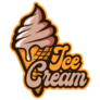 Brown Ice Cream Logo Sticker