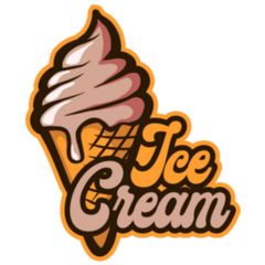 Brown Ice Cream Logo Sticker