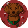 Brown Lab During Christmas Sticker