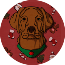 Brown Lab During Christmas Sticker