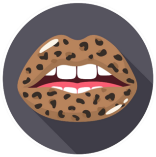Brown Leopard Lips Sticker