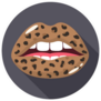 Brown Leopard Lips Sticker