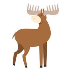 Brown Lovely Moose Sticker 