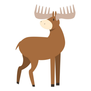 Brown Lovely Moose Sticker 