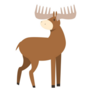 Brown Lovely Moose Sticker 