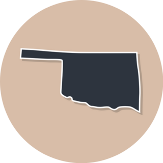 Brown Oklahoma Border Map Sticker