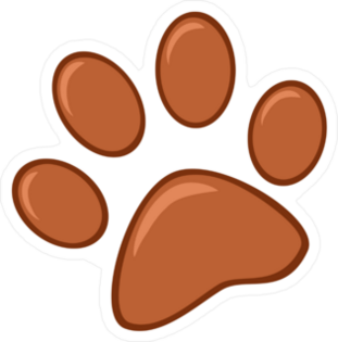 Brown Paw Print Sticker