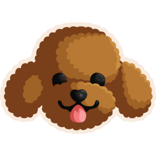 Brown Poodle Head Sticker