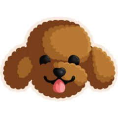 Brown Poodle Head Sticker