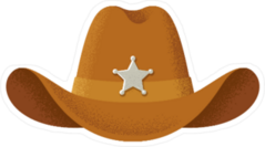 Brown Sheriff Hat Sticker