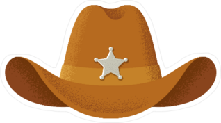 Brown Sheriff Hat Sticker