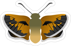 Brown Spotted Butterfly Sticker