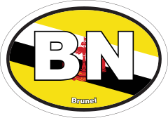 Brunei Bn Flag Oval Sticker