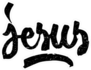 Brush Calligraphy Jesus Sticker