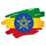 Brush Flag Ethiopia Sticker