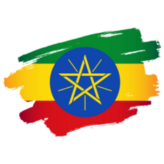 Brush Flag Ethiopia Sticker