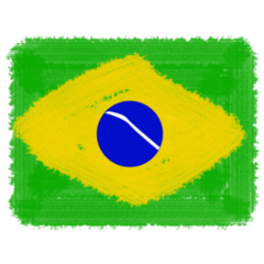 Brush Illustration Brazil Country Flag Sticker