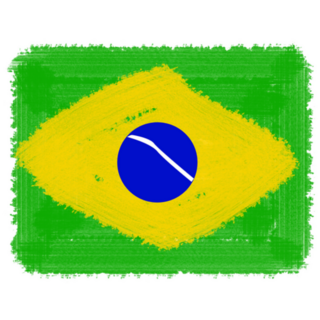 Brush Illustration Brazil Country Flag Sticker
