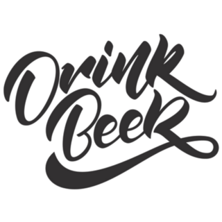 Brush Lettering Drink Beer Sticker