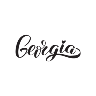 Brush Lettering Georgia Heart Calligraphy Sticker