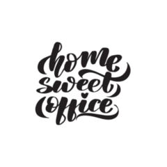 Brush Lettering Home Sweet Office Lettering Sticker