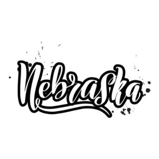 Brush Lettering Nebraska Sticker