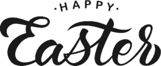 Brush Lettering Of Happy Easter Sticker