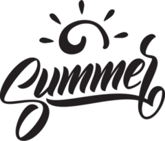 Brush Lettering Summer Sticker