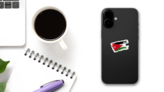 Brush Painted Flag Jordan Sticker on a Phone (New) example