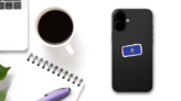 Brush Painted Flag Of Guam Sticker on a Phone (New) example