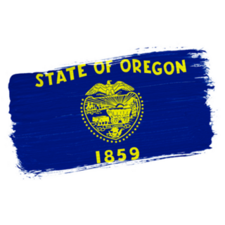 Brush Painted Flag State Of Oregon 1859 Sticker