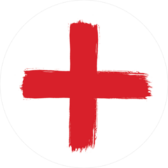 Brush Stroke Red Cross Sticker