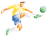 Brush Stroke Soccer Player Sticker