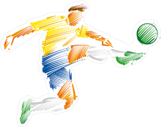 Brush Stroke Soccer Player Sticker