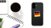 Brush Strokes Flag Of Germany Sticker on a Phone (New) example