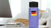 Brush Strokes Flag Of Germany Sticker on a Water Bottle (New) example