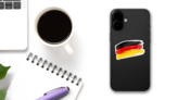Brush Strokes German Flag Sticker on a Phone (New) example