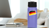 Brush Strokes German Flag Sticker on a Water Bottle (New) example